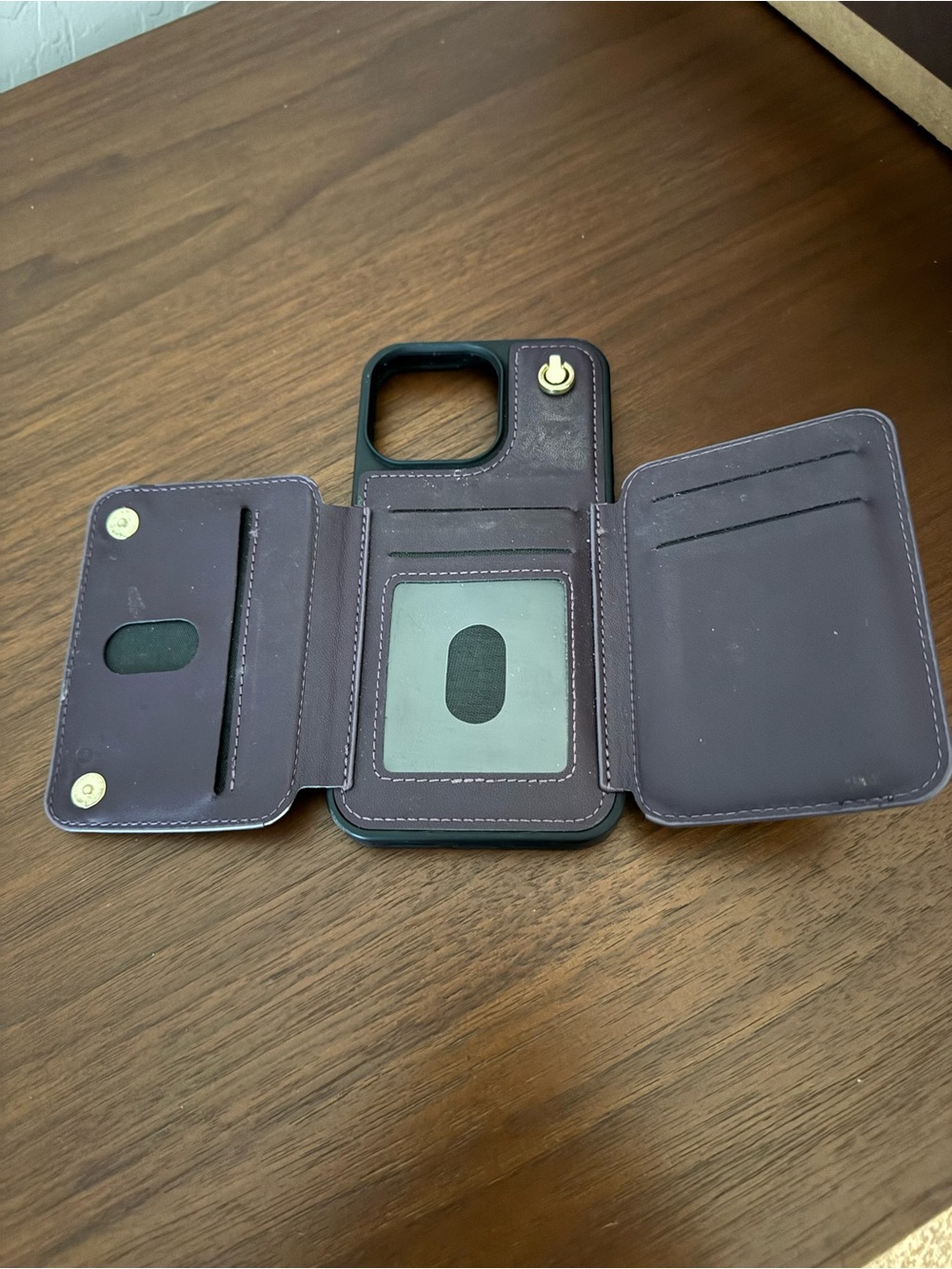 Tri-Fold Wallet Phone Case with ID Window - Purple